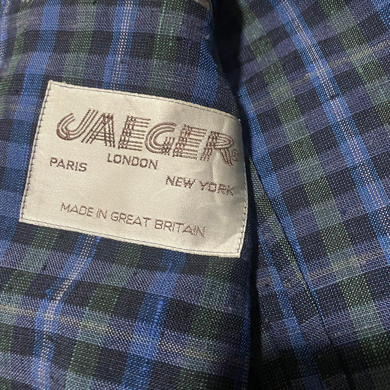 JAEGER LONDON Check Pattern Tailored Jacket MADE IN GREAT BRITAIN