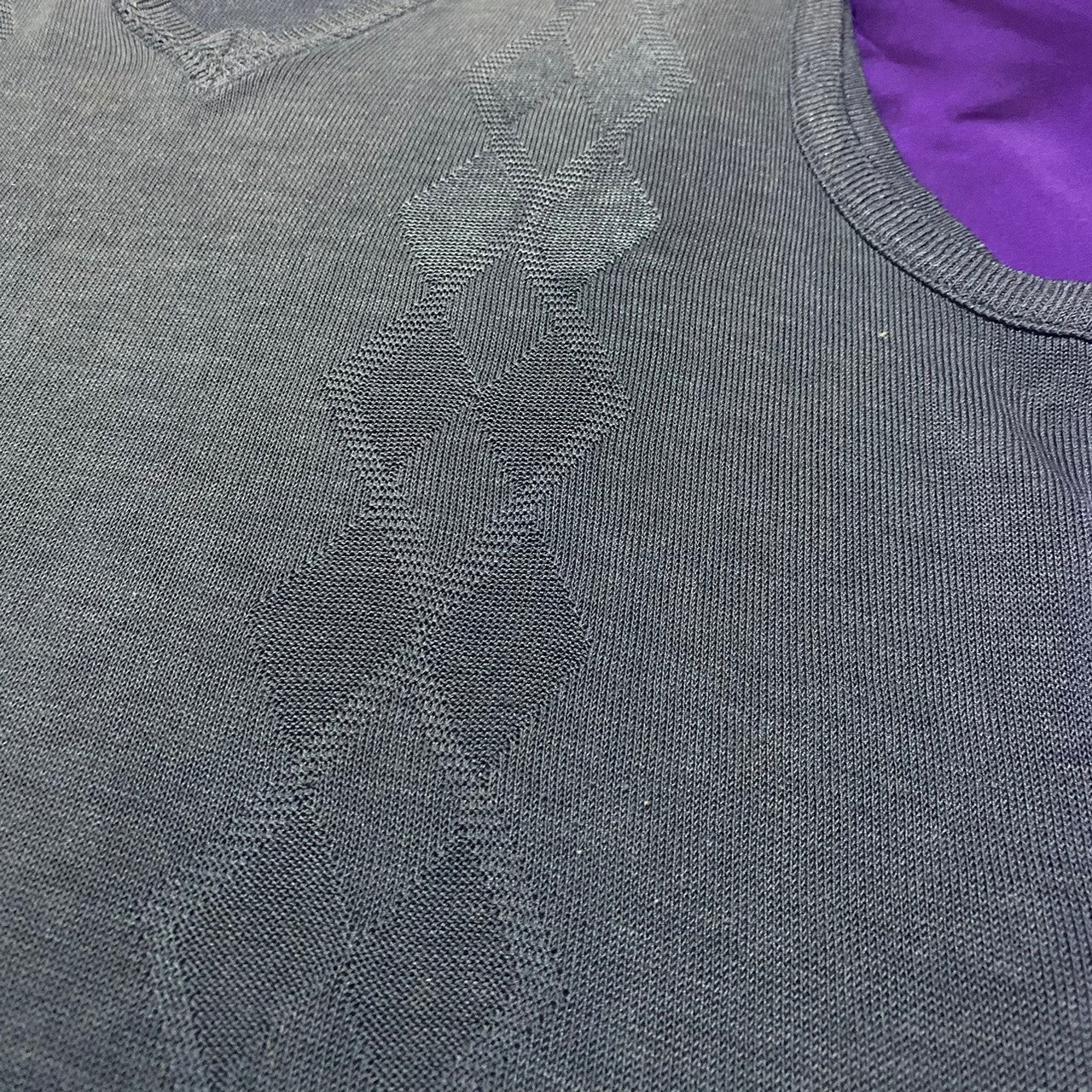 ARNOLD PALMER Acryl×linen Argyle Pattern Knit Vest