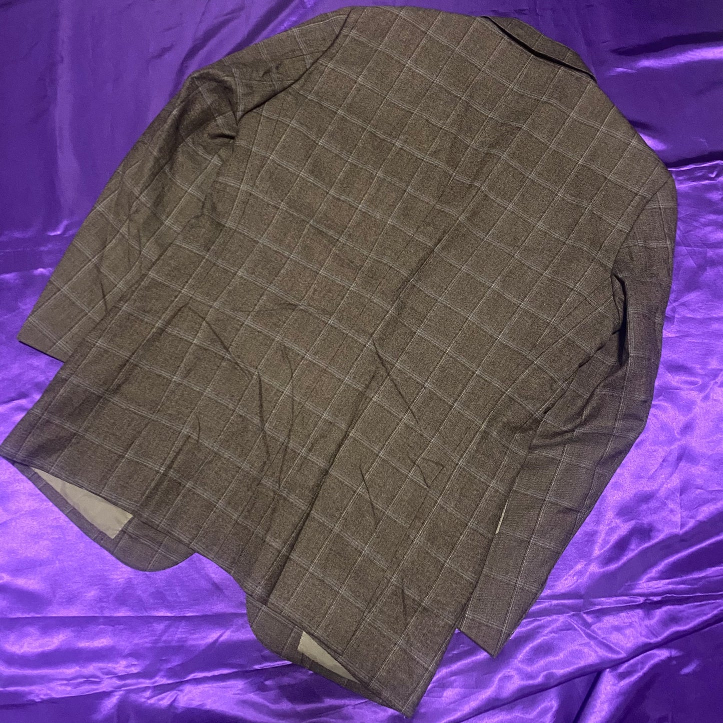 Check Pattern 2B Tailored Jacket Brown