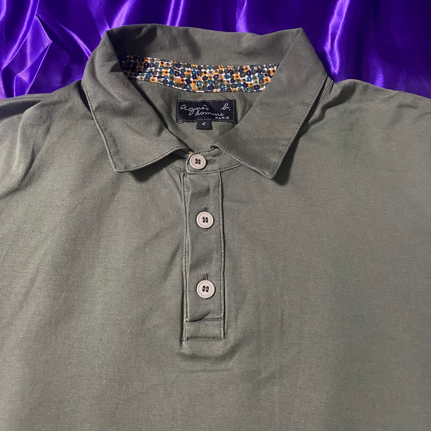 agnes b HOMME 3B Polo Shirt Flower Pattern