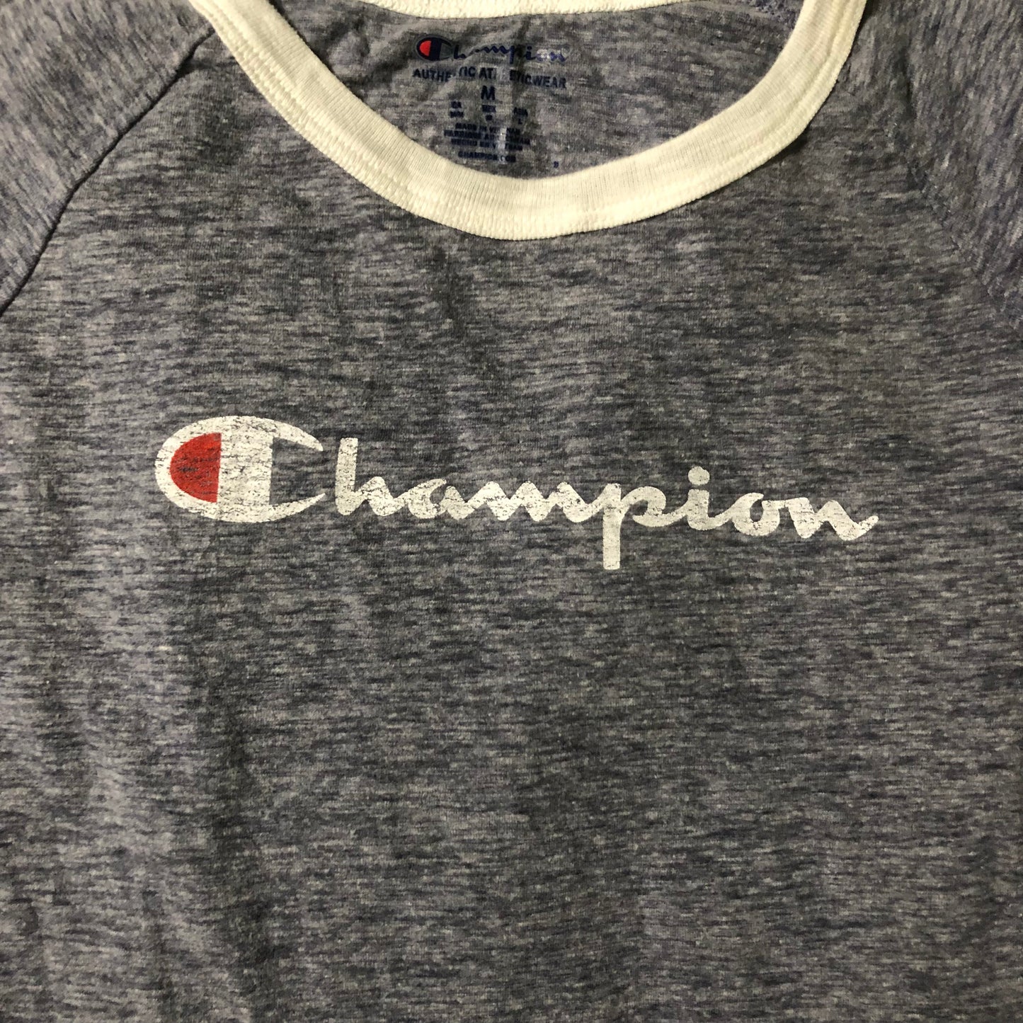 Champion Logo Print Ringer T-Shirt