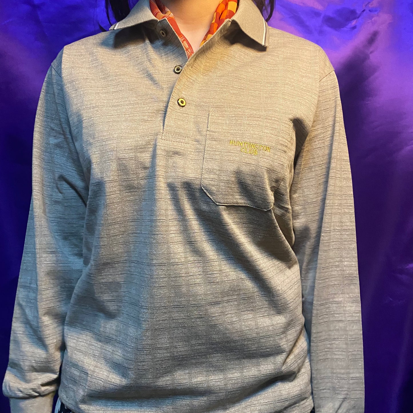 Logo × Pattern L/S Polo Shirt