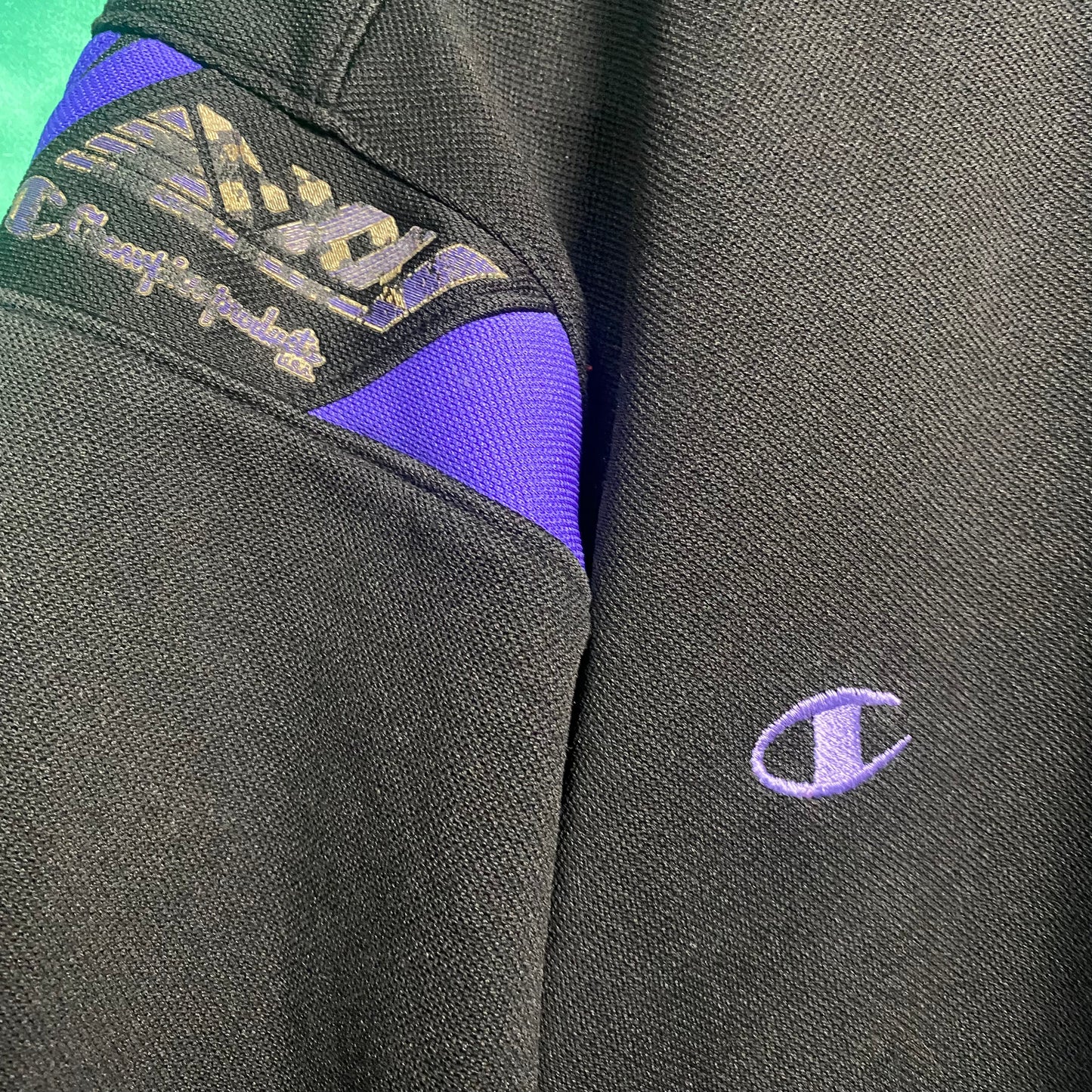 Champion 80〜90s Track Jacket Black×Purple