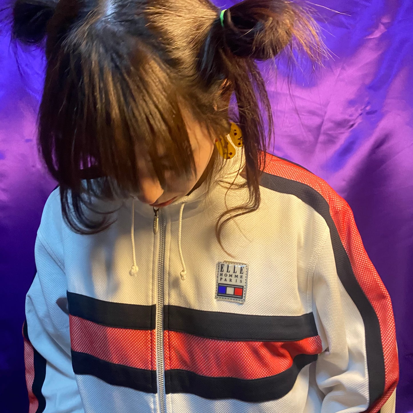 ELLE Mesh Switching Track Jacket