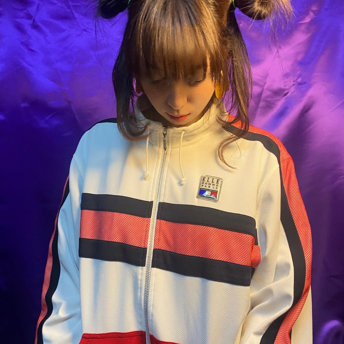 ELLE Mesh Switching Track Jacket