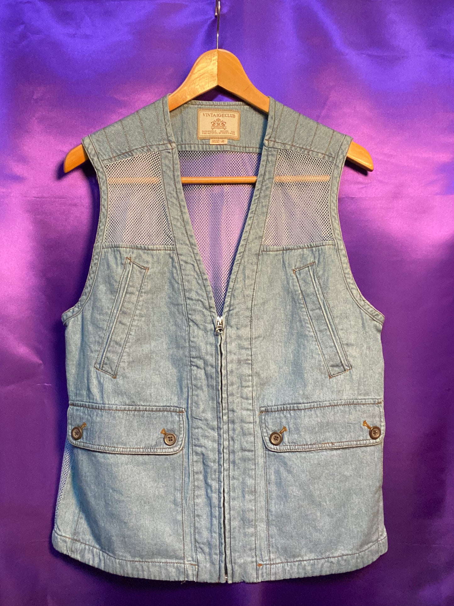 Mesh×Denim Vest