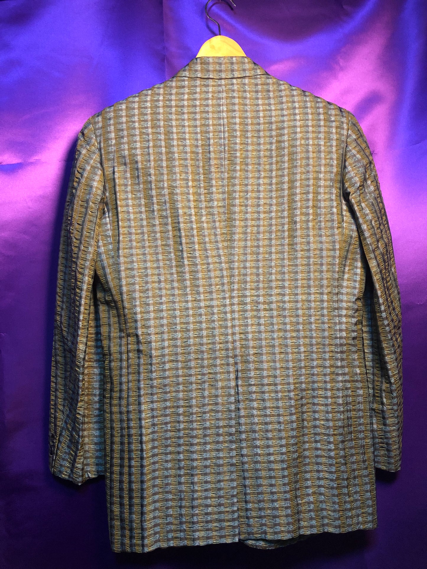 2B Check Pattern Tailored Jacket Green×Blue