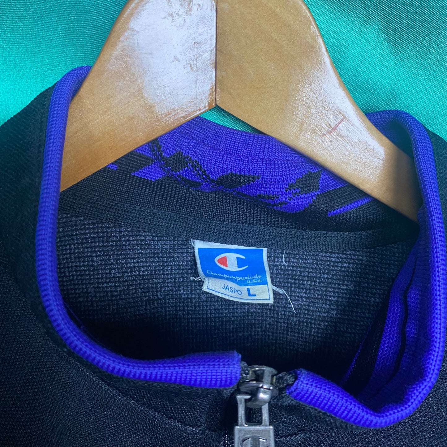Champion 80〜90s Track Jacket Black×Purple