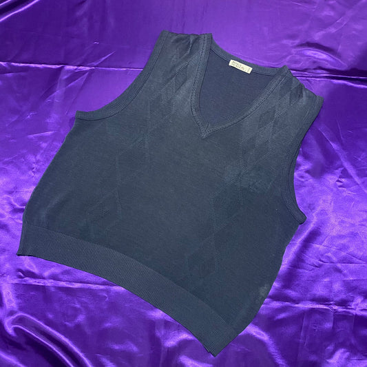 ARNOLD PALMER Acryl×linen Argyle Pattern Knit Vest