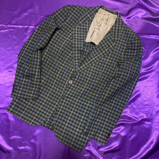 JAEGER LONDON Check Pattern Tailored Jacket MADE IN GREAT BRITAIN