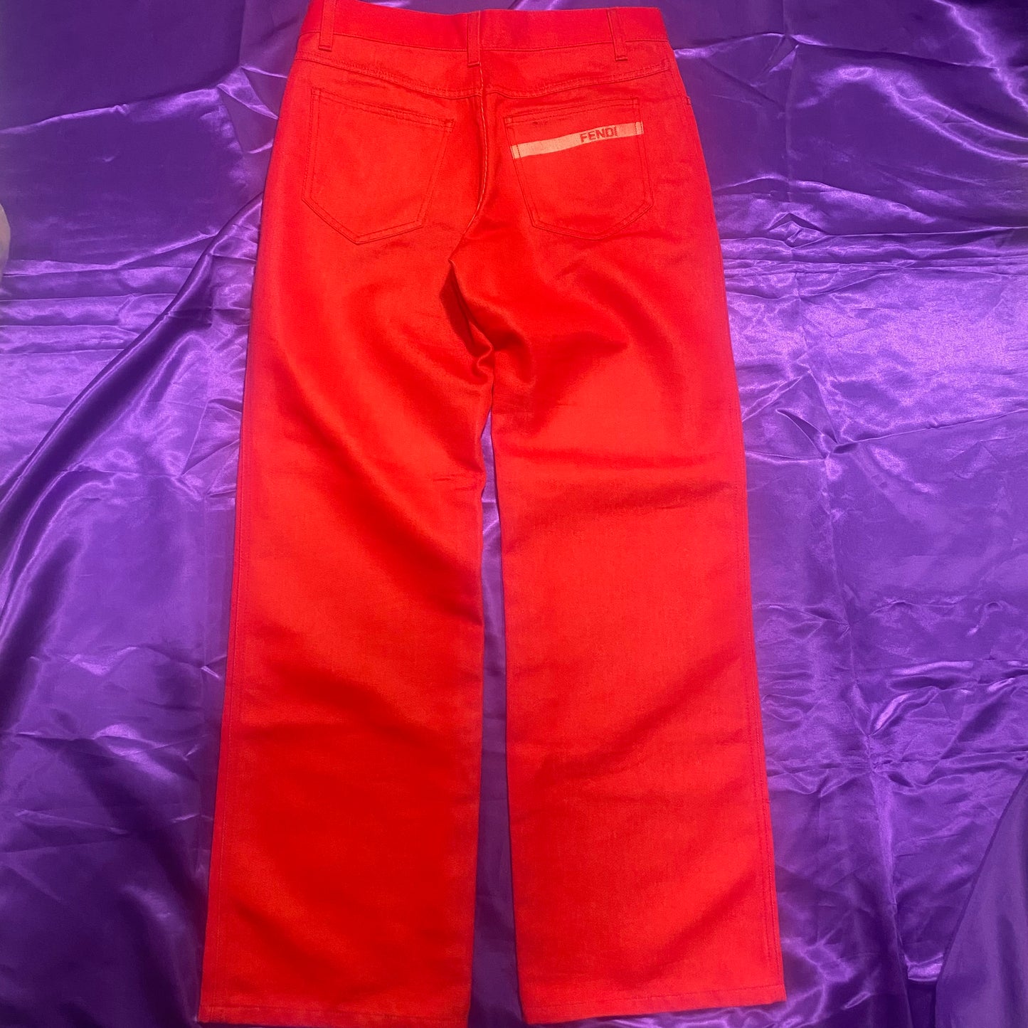 FENDI Straight Denim Pants RED
