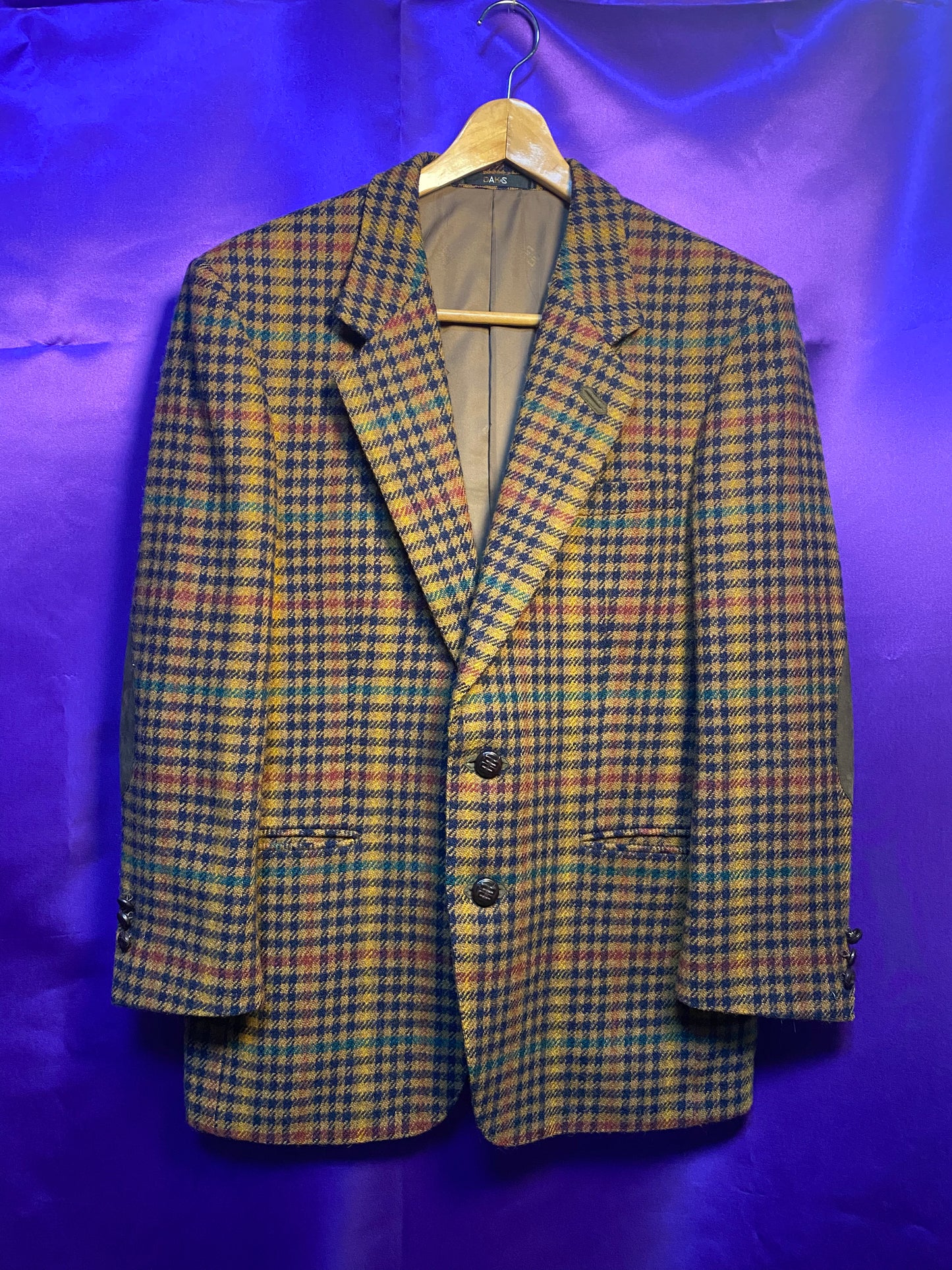 DAKS 2B Check Pattern Tweed Tailored Jacket