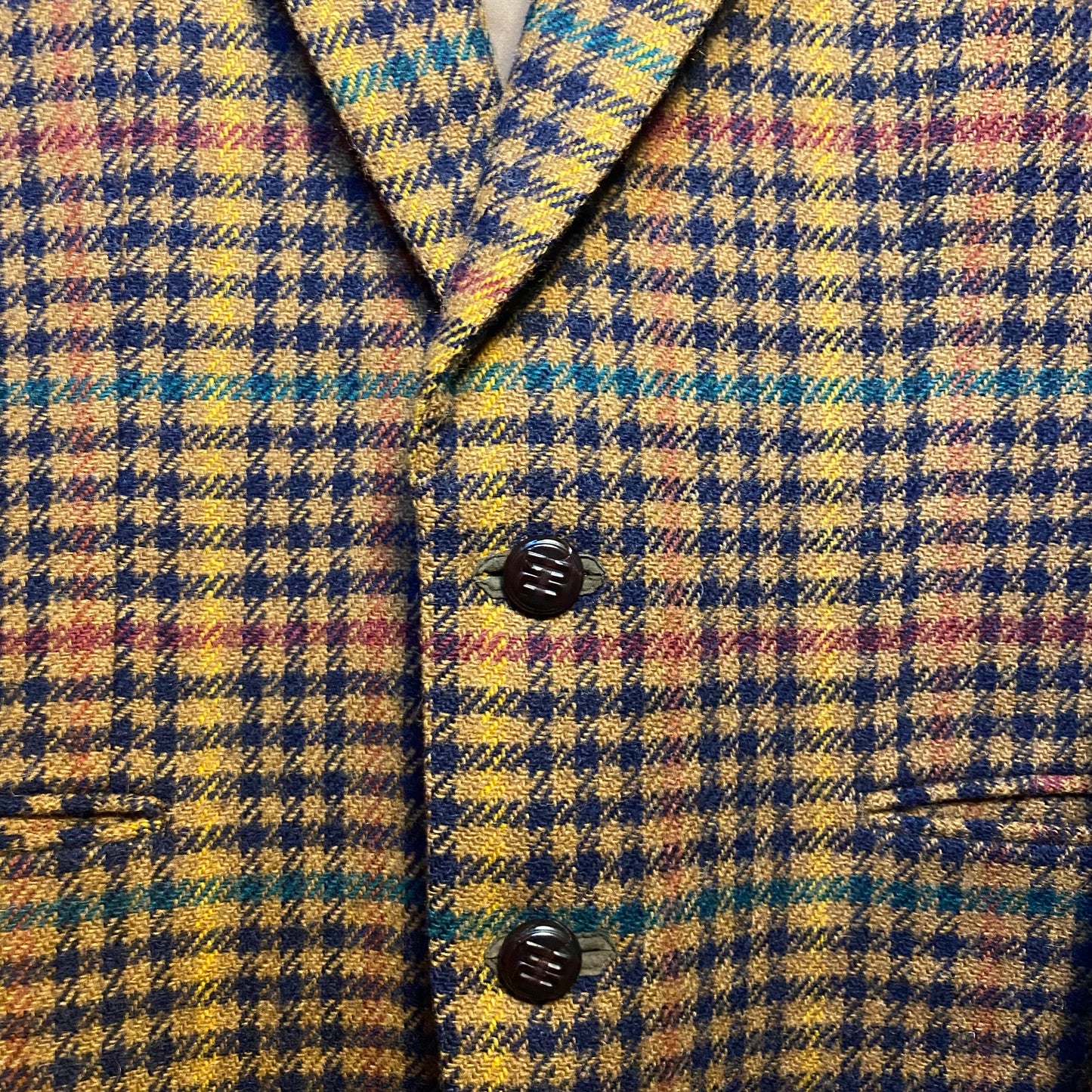 DAKS 2B Check Pattern Tweed Tailored Jacket